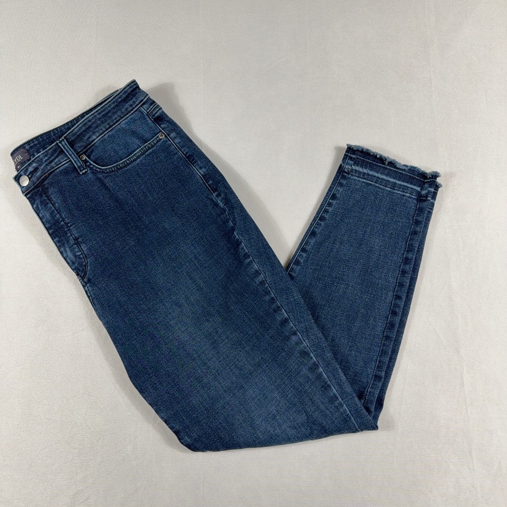 NYDJ Ami Skinny Jeans Lift Tuck Frayed Hem Stretch Denim 16 Blue‎ Underground